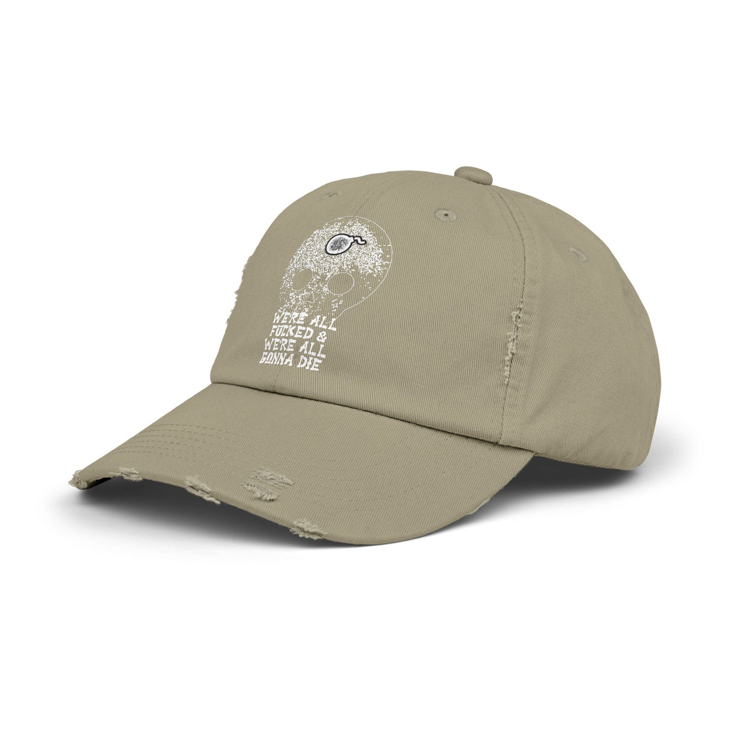 SKULL Unisex Distressed Cap