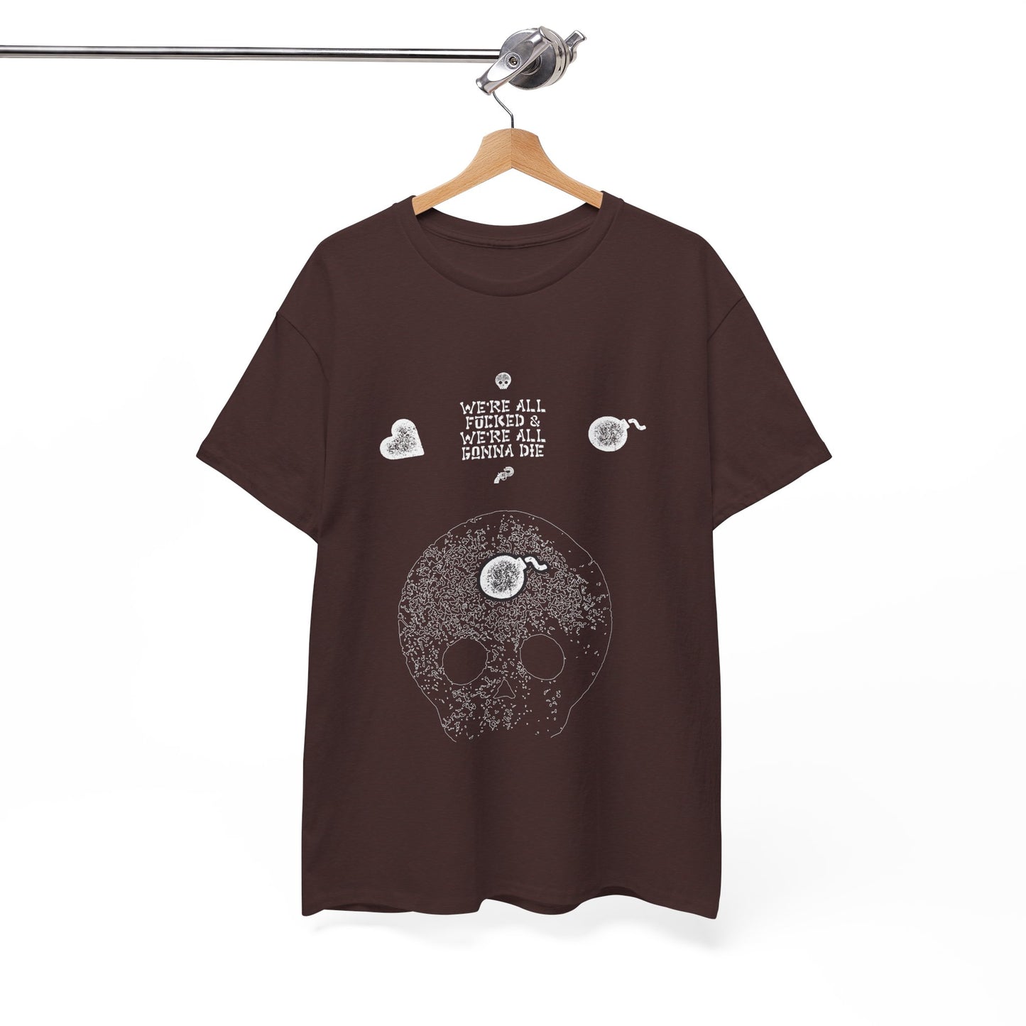 We Are All Going To Die Patterned Back- Cotton Tee