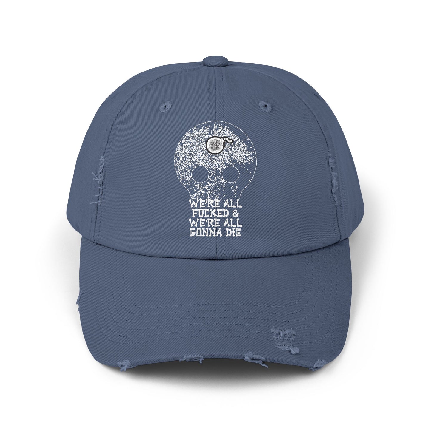 SKULL Unisex Distressed Cap