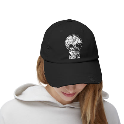 SKULL Unisex Distressed Cap