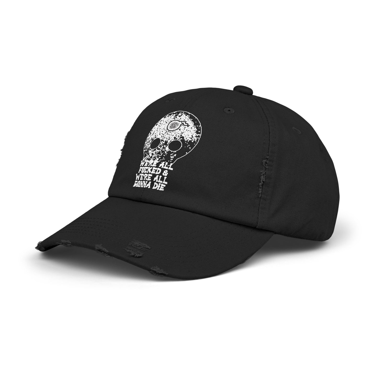 SKULL Unisex Distressed Cap