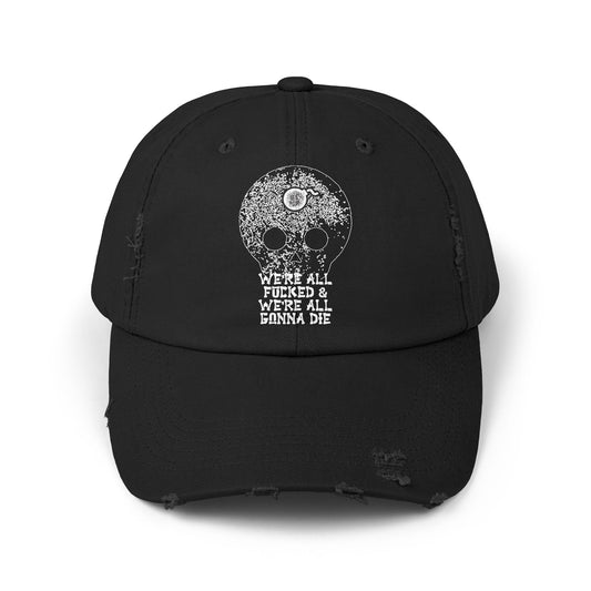 SKULL Unisex Distressed Cap