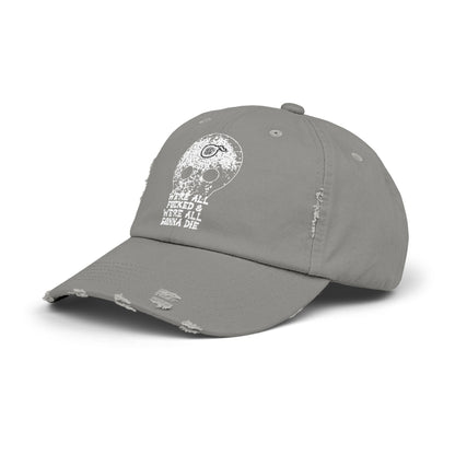 SKULL Unisex Distressed Cap